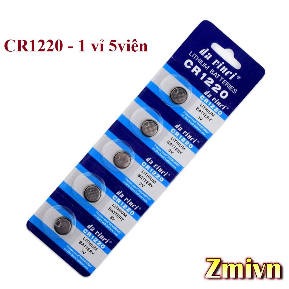 [CR1220] Pin cúc áo CR1220 - Vỉ 5viên