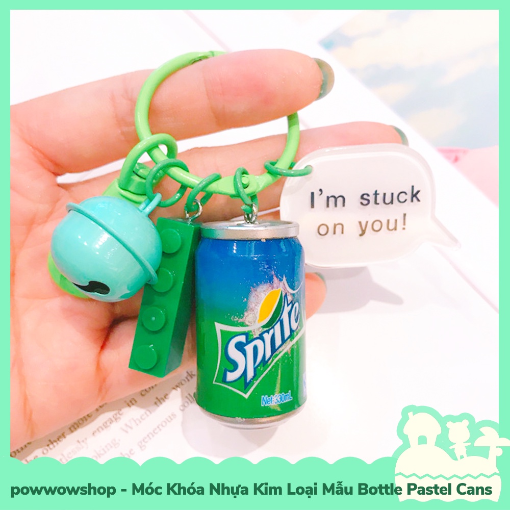 [Sẵn VN - Hỏa Tốc] Móc Khóa Nhựa Kim Loại Nhẹ Mẫu Bottle Pastel Cans Đơn Giản