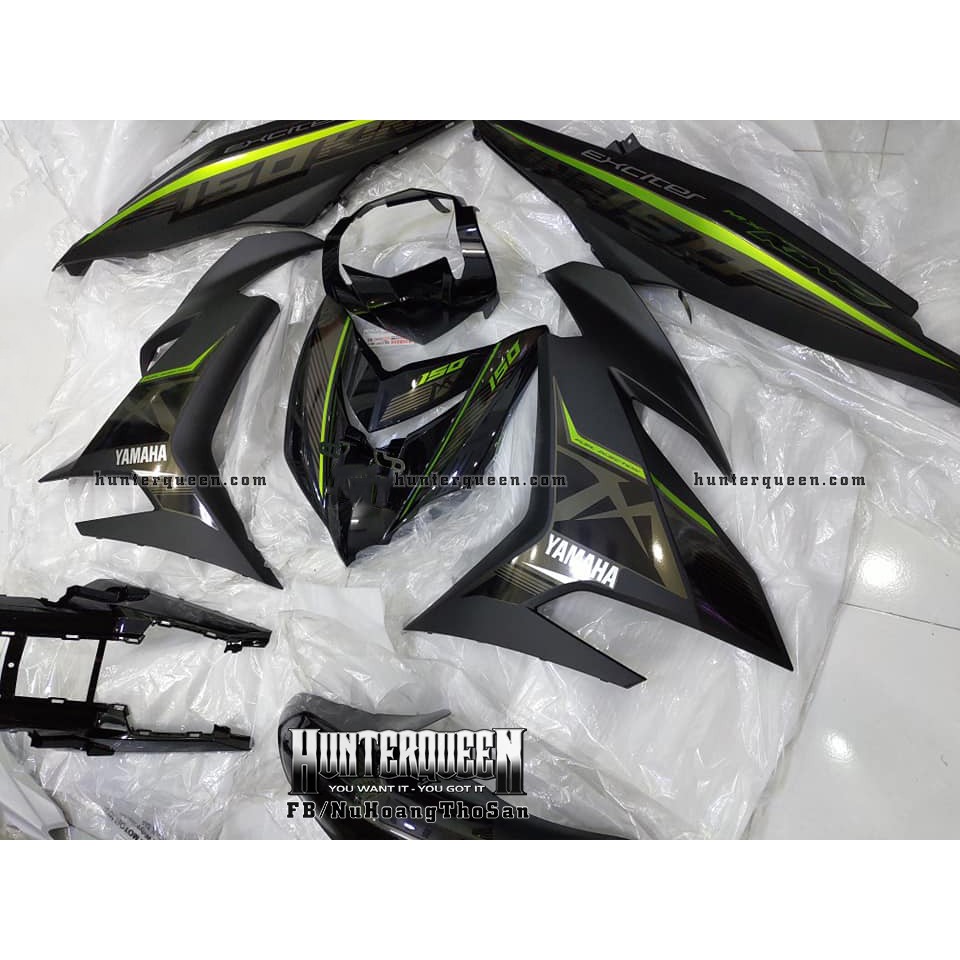 Tem Exciter 150, MX nhọn. Xe xám đen nhám, mặt nạ bóng. Chỉnh sửa theo yêu cầu. Sắc nét, bền màu, chống nước