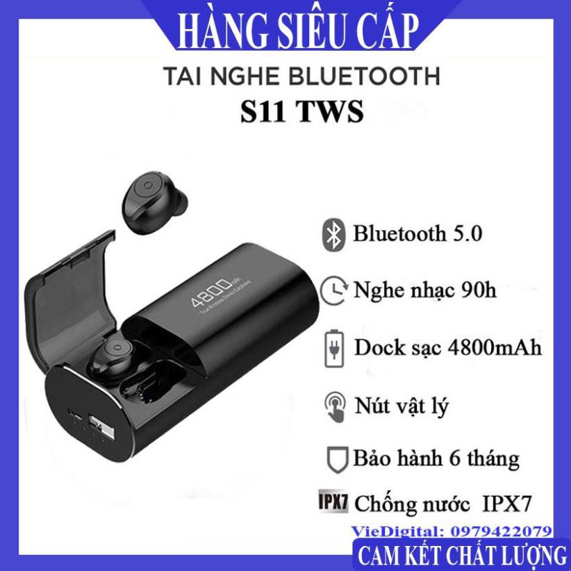 Tai Nghe Bluetooth, Tai Nghe Không Dây 5.0 Kiêm Sạc Dự Phòng S11 Chất Lượng Cao, Chống Nước IPX5, Chống ồn. | BigBuy360 - bigbuy360.vn