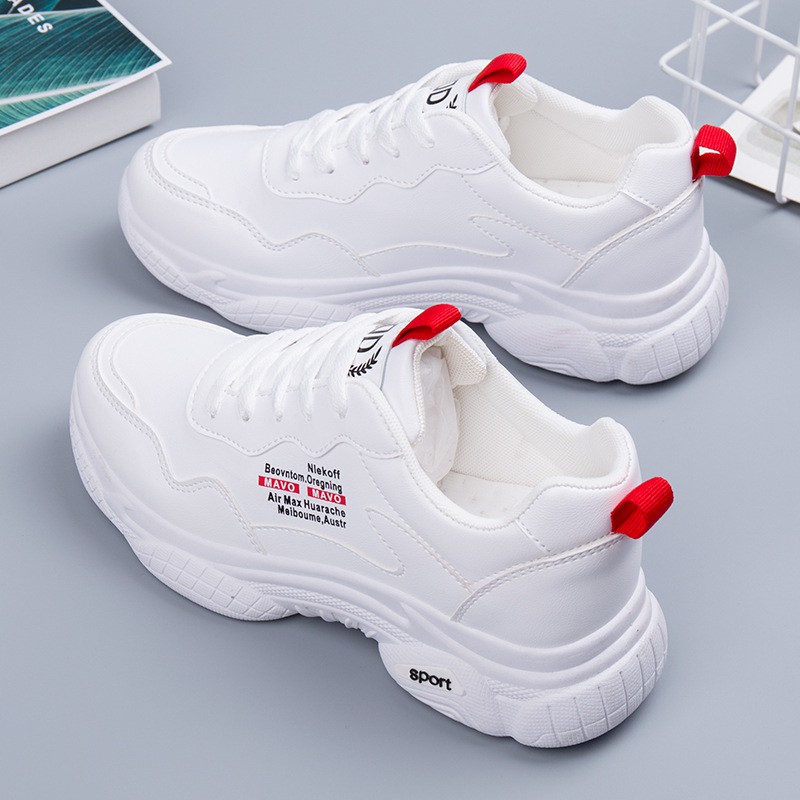 Giày sneaker nữ S15 trắng, giày đế cao cho nữ
