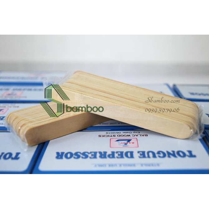 ✔️️️Hộp 100 que đè lưỡi gỗ tiệt trùng y tế BALAC WOOD