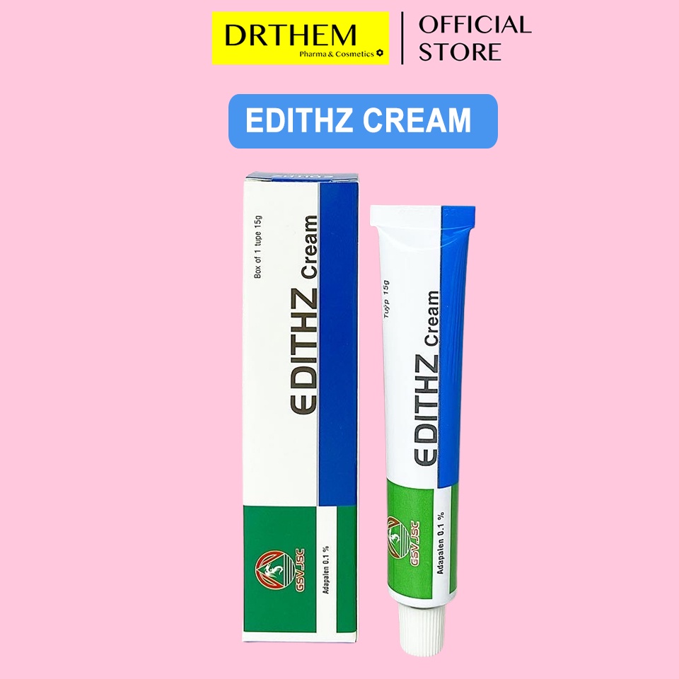 Edithz Cream GSV 15g - Adapalen 0.1% - Giảm Mụn Trứng Cá, Ẩn, Đầu Đen - Quablue