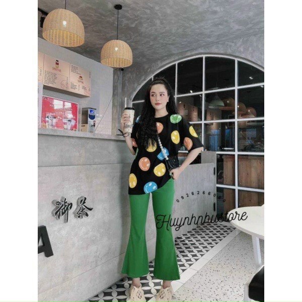 set áo thun form rộng in icon 3d quần dài kng