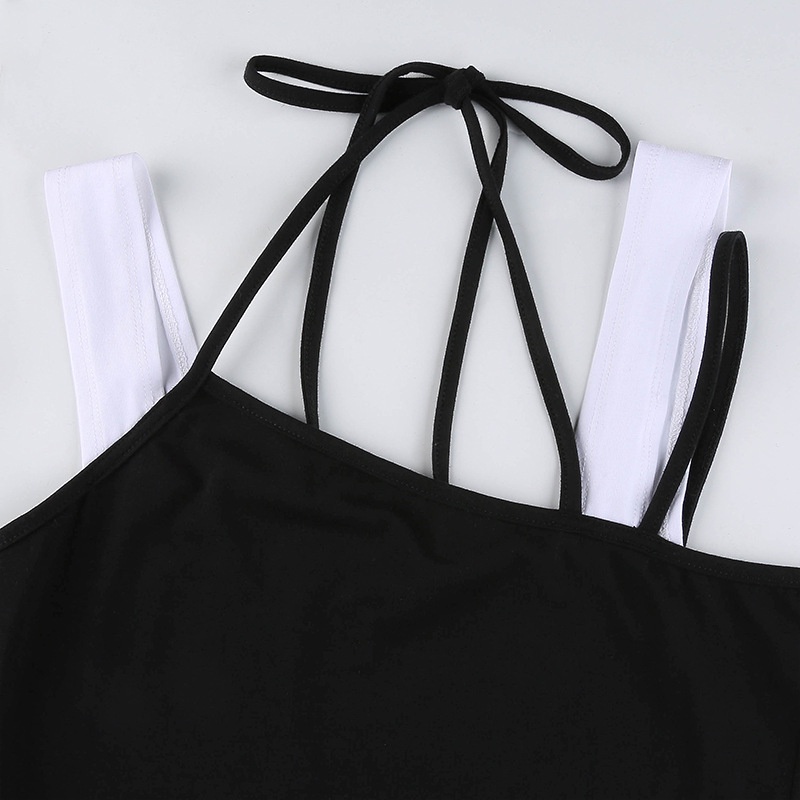 DUNEA Áo Croptop Dáng Ôm Thiết Kế Lệch Tà Quyến Rũ Cho Nữ