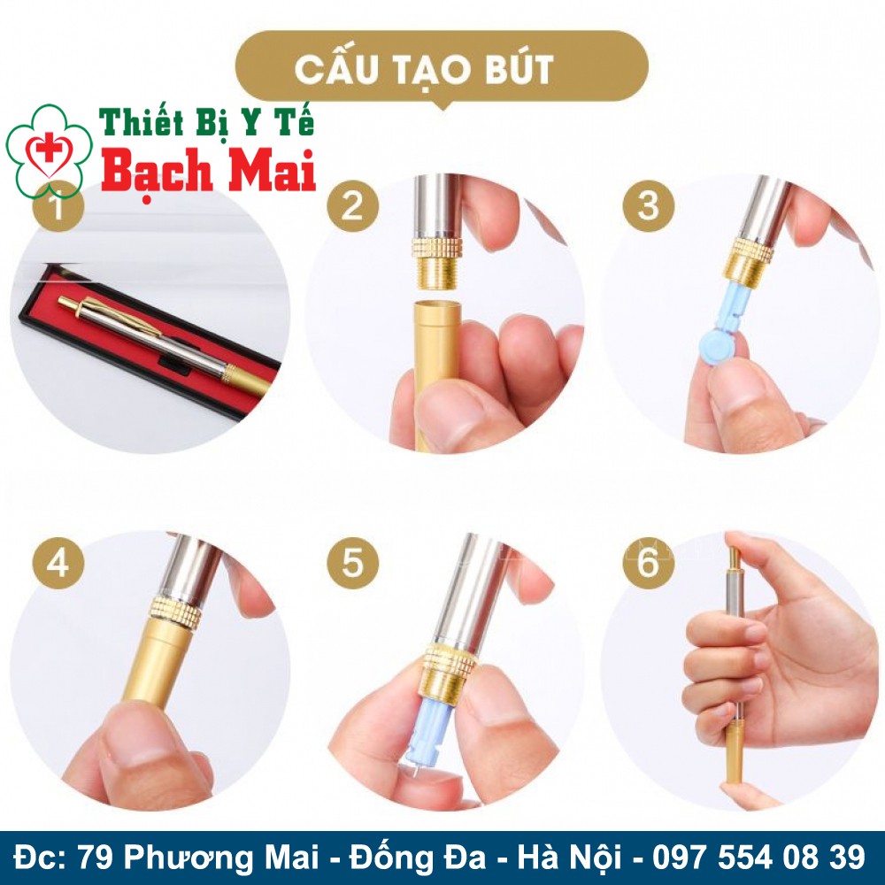 Bút Lấy Máu Bấm Liên Tục Thử Tiểu Đường, Giác Hơi, Không Đau, Thuận Tiện, An Toàn, Nhanh