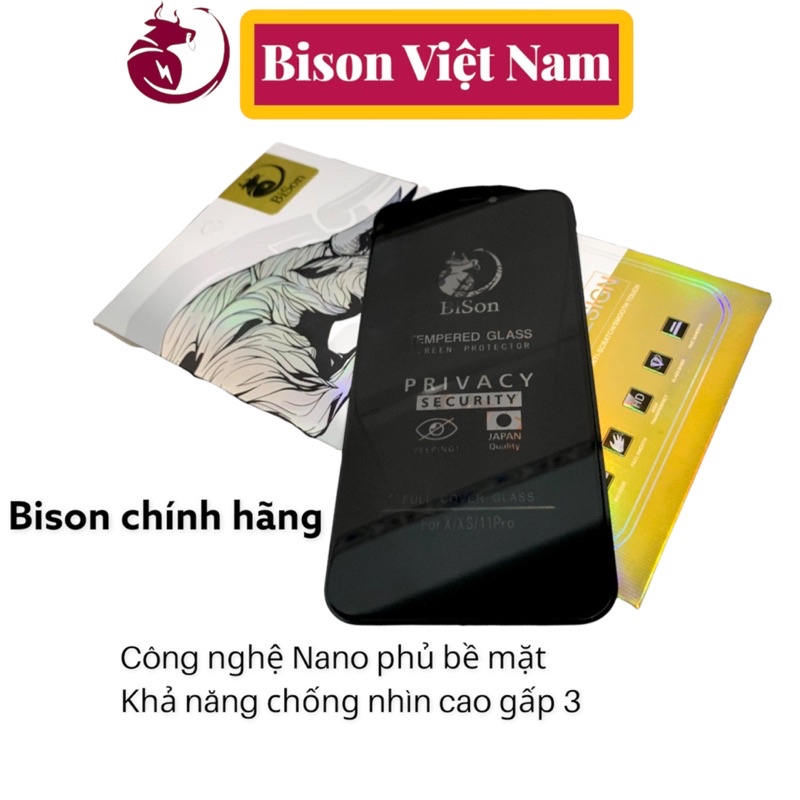 Cường Lực Bison Chống Nhìn Trộm Iphone X/Xs/XsMax/11/11ProMax/12/12Pro/12ProMax/13/13Pro/13ProMax/14/14prom