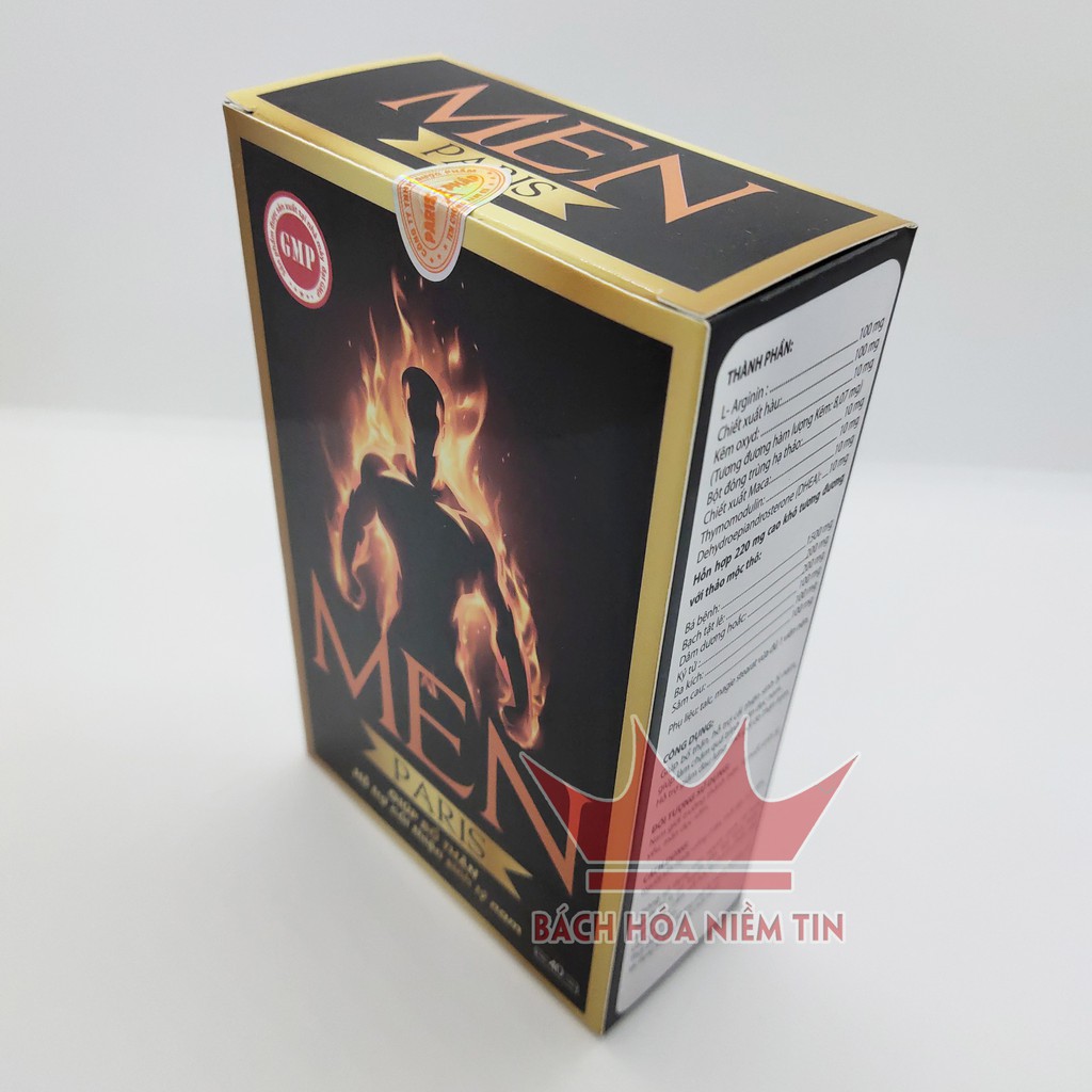 Viên uống MEN PARIS - Bổ thận từ Hàu biển, Đông trùng hạ thảo, Ba kích, Hộp 40 viên Hiệu quả cao