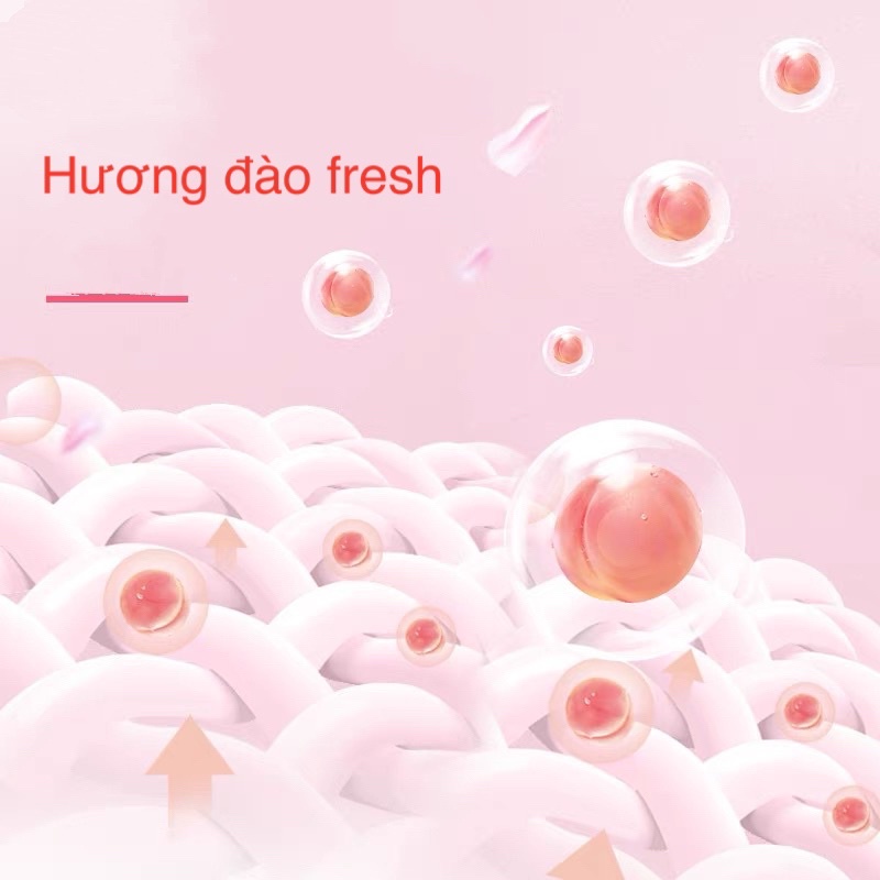 Viên Giặt Xả Hương Đào Tươi Mát Giữ Màu Làm Mềm Quần Áo Lưu Hương Lâu Gói 20 Viên