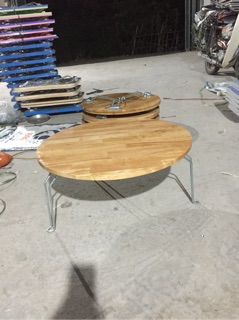 Bàn tròn gỗ cao su phi 60