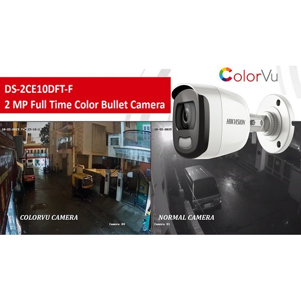 Camera HDTVI ColorVu 2MP HIKVISION DS-2CE10DFT-F - Hàng chính hãng