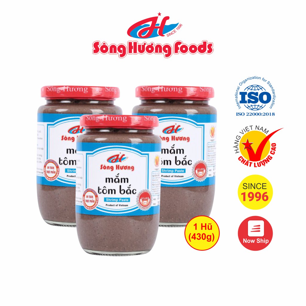 3 Hũ Mắm Tôm Bắc Sông Hương Foods Hũ 430g - Ăn kèm bún đậu , chấm xoài , thịt luộc , nấu bún riêu , kho thịt