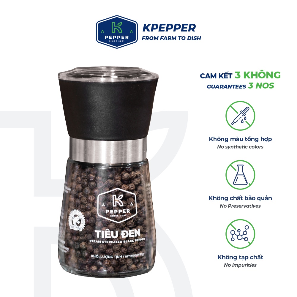 Tiêu đen nguyên chất tiệt trùng 90g thương hiệu K PEPPER