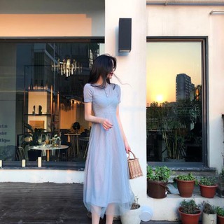 ORDER Đầm midi phối lưới ẢNH THẬT CUỐI