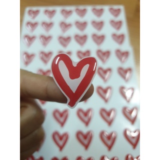 Sticker hình trái tim nổi 3d