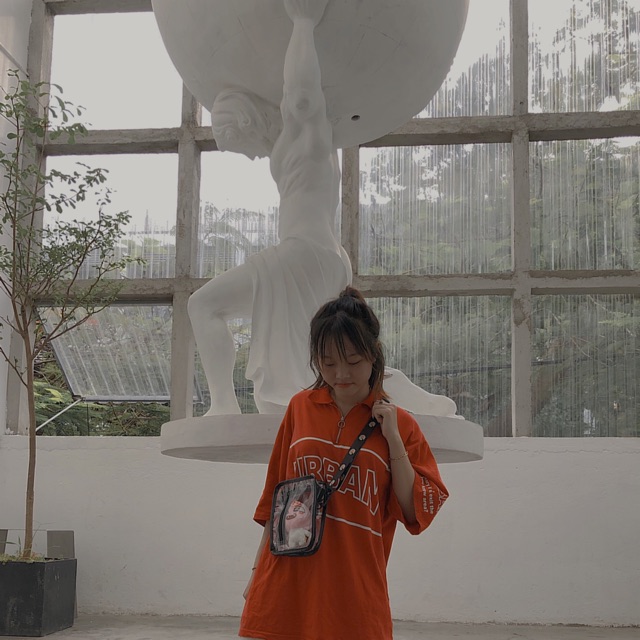 Túi đeo chéo trong suốt quai hoa daisy Ulzzang (có sẵn)