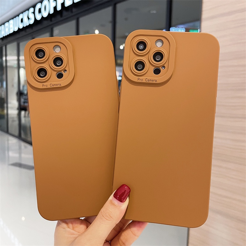 Ốp Điện Thoại Silicon Dẻo Màu Trơn Bảo Vệ Camera Cho iPhone 13 12 11 Pro Max 13Pro 12Pro 11Pro X XS XR 8 7 6 6S Plus