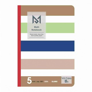 Sổ Caro B5 KLong ( Math Notebook)- MS991 200 trang
