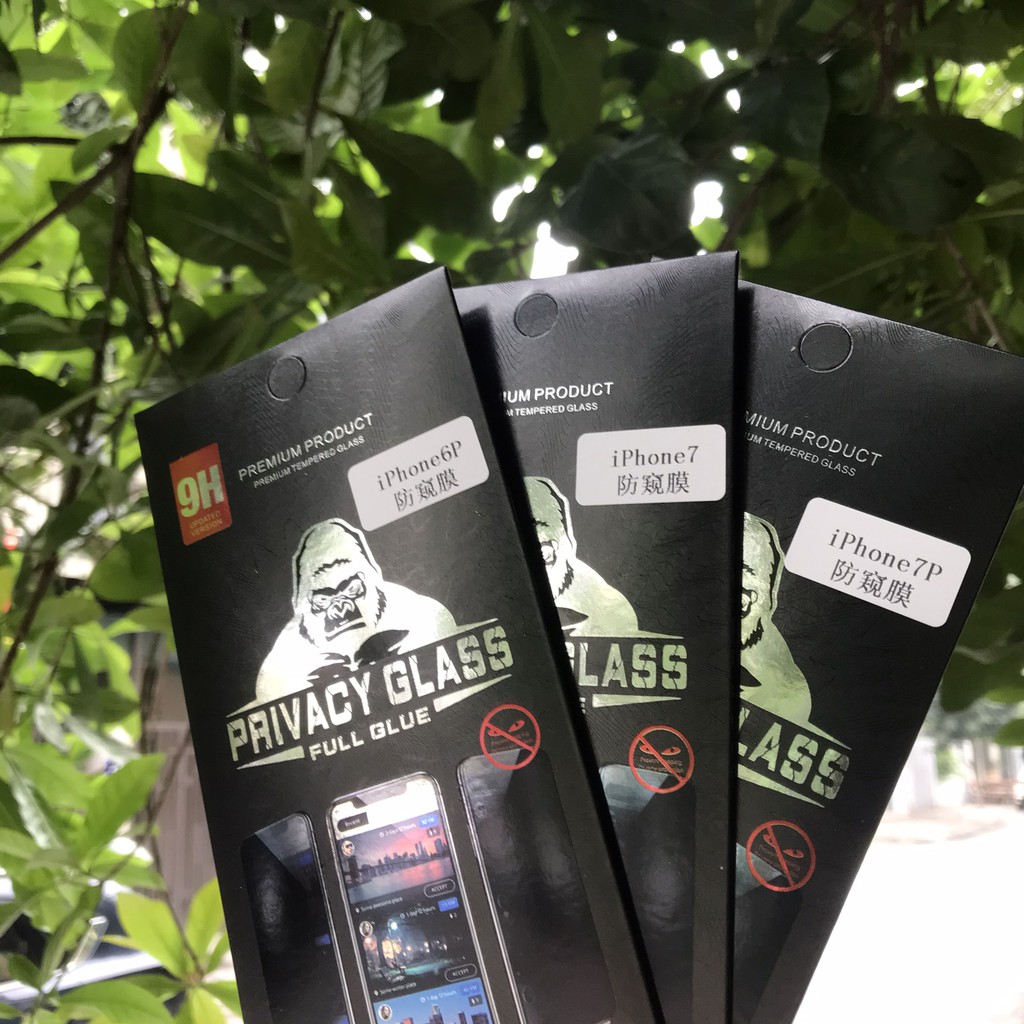 Kính Cường Lực Chống Nhìn Trộm KINGKONG BLACK 9H PRIVACY GLASS Fullbox Full Mã iPhone