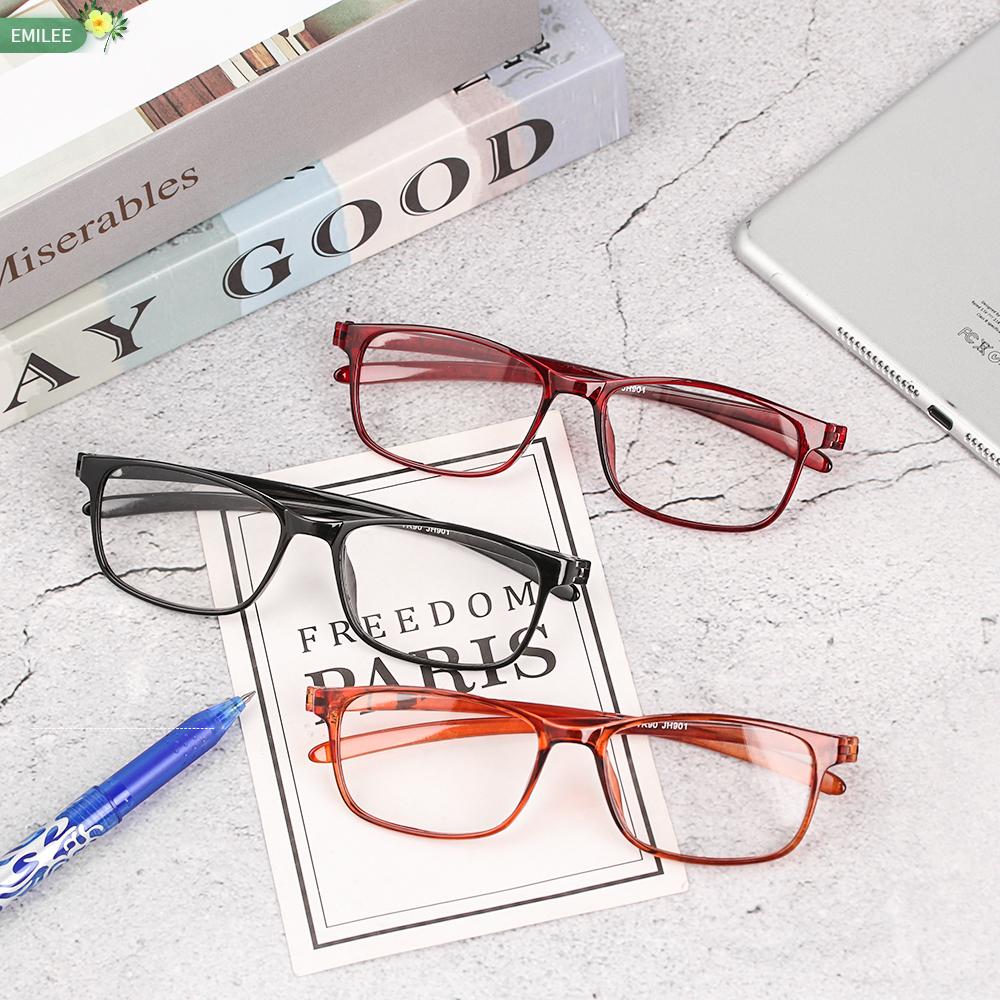 EMILEE💋 TR90 Reader Eyewear Fashion Reading Glasses Presbyopic Glasses Flexible Ultralight Women Men Retro Clear Lens/Multicolor