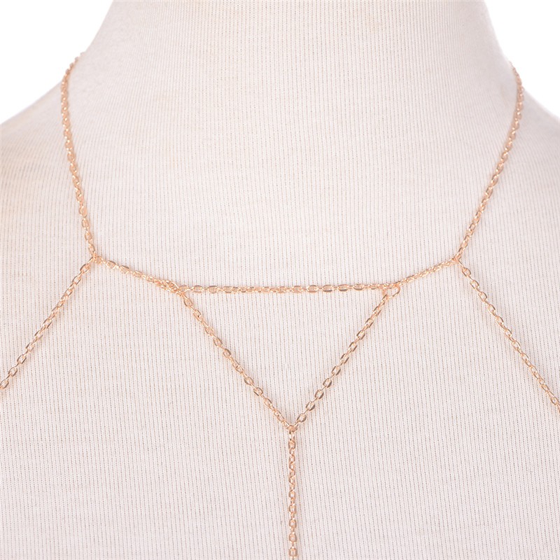Onsalezone Retro Link Chain Bra Multilayer Sexy Beach Bikini Necklaces Body Chain Jewelry adover