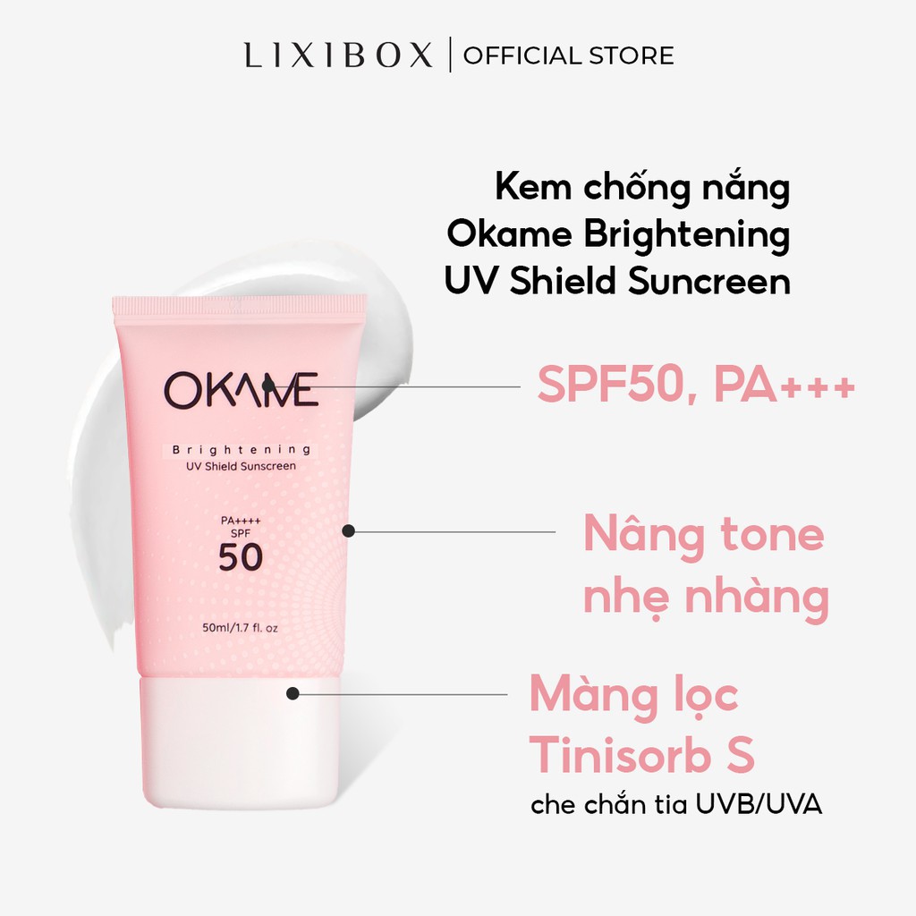 [Mã SKAMLTSM11 giảm 10% đơn 99K] [sẵn] Kem Chống Nắng Okame Brightening UV Shield Sunscreen SPF 50 PA++++ 50ml | BigBuy360 - bigbuy360.vn