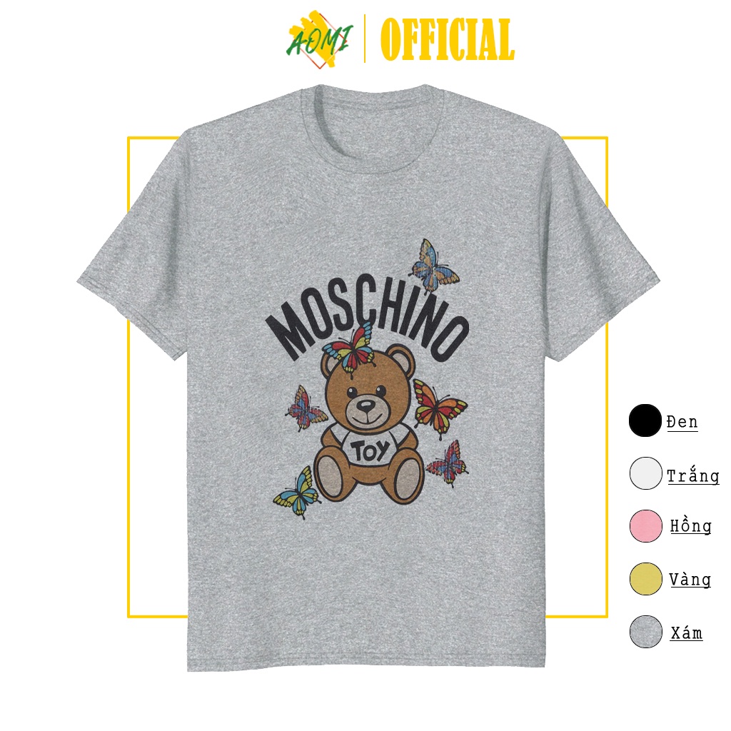 ÁO THUN UNISEX AOMI ĐẶC BIỆT MOSCHINO BUTTERFLY ADLV TAY NGẮN TAY LỠ NAM NỮ AOMIVN THỜI TRANG