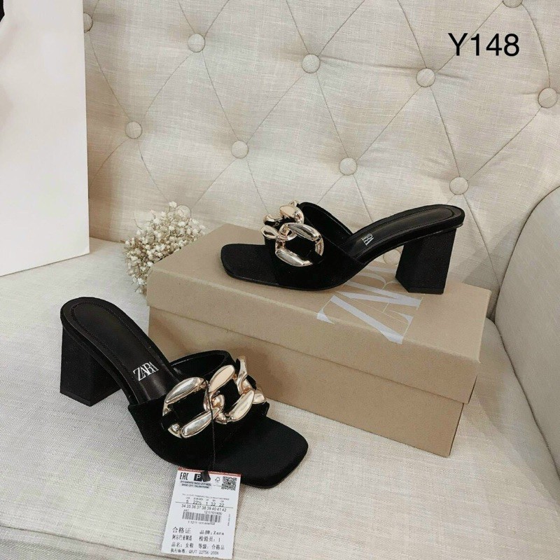 Dép Guốc Mũi Vuông Đế Trụ Xích To DD-0261