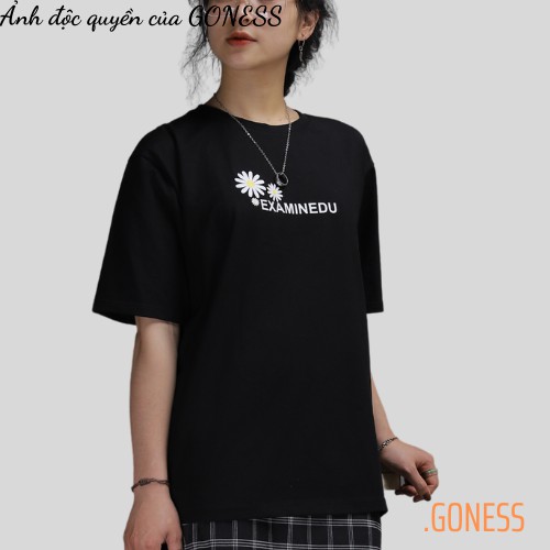 Áo thun nữ cổ tròn Goness trơn basic cotton phông form rộng oversize dáng xuông