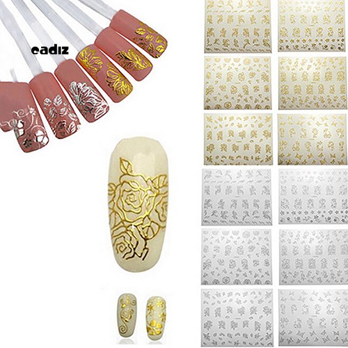 [Hàng mới về] Bộ 12 cái nhãn dán trang trí móng tay nghệ thuật kiểu cách 3D