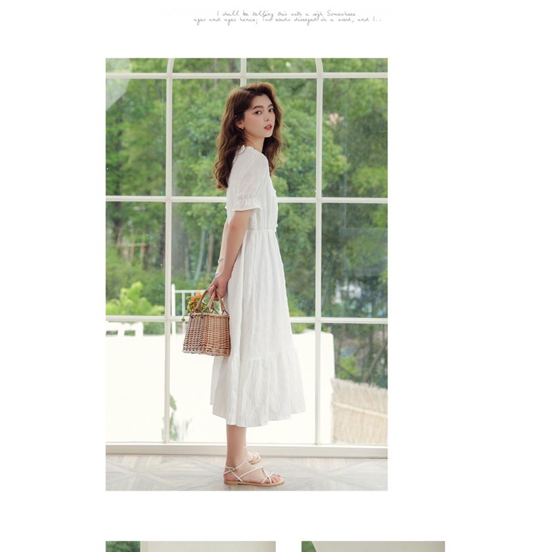 Váy trắng tiểu thư tay ngắn / váy ullzang / váy vintage / mina’s house | BigBuy360 - bigbuy360.vn