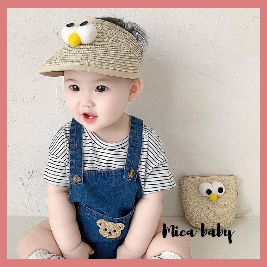 Túi cói thời trang đeo chéo họa tiết mắt chim dễ thương cho bé TC08 Mica Baby