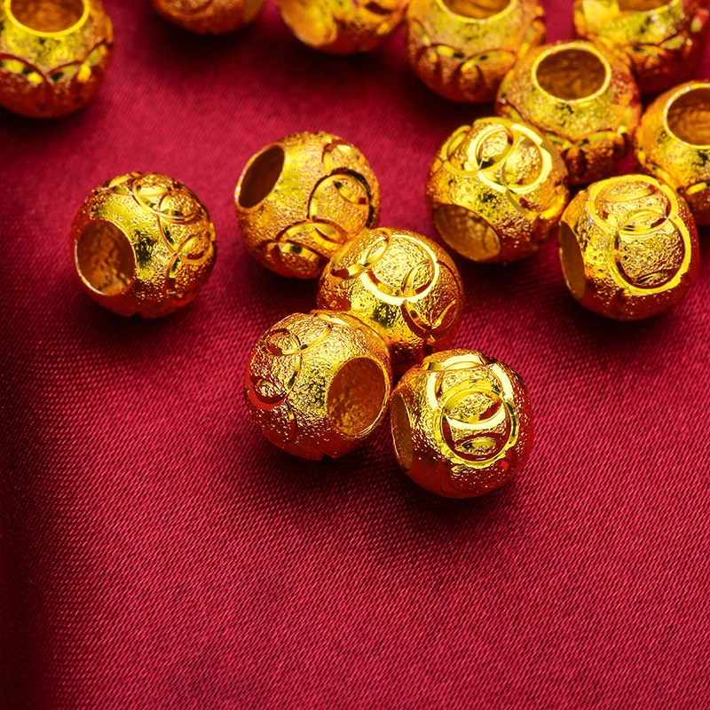 Mặt Dây Chuyền Hạt Gợn Sóng Bằng Đồng Thau Mạ Vàng Phong Cách Thời Trang Mới