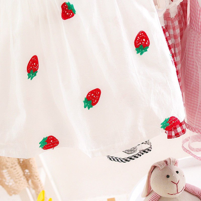 Đầm thời trang công chúa họa tiết dâu tây đáng yêu dành cho trẻ 1-3 tuổi
