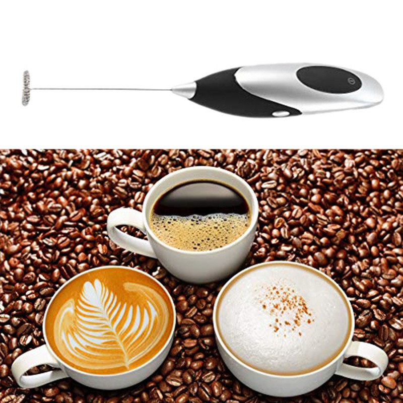 Mini Handheld Electric Coffee Mixer Frother Automatic Milk Beverage Foamer Cream Whisk Cooking Stirrer Egg Beater,Black