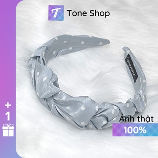 Băng đô cài tóc chấm bi xanh nhún bèo đi du lịch thương hiệu Tone Shop - B303