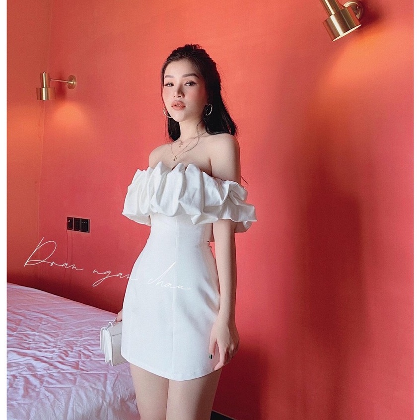 Đầm Nữ Trễ Vai Kèm Mút Ngực  ( Umi Mềm Mịn )  -stclothing