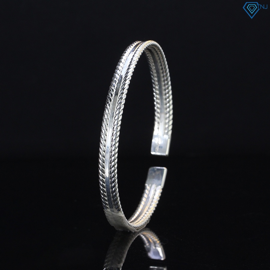 Vòng tay bạc nam 925 dạng kiềng cá tính LTA0049 - Trang sức TNJ