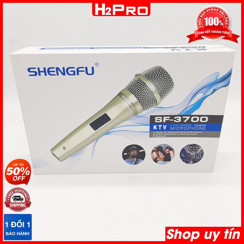 Micro có dây cao cấp SHENGFU SF-3700 H2Pro Chính hãng, hát nhẹ, giảm hú, tiếng sáng, micro karaoke cao cấp dây dài 5m