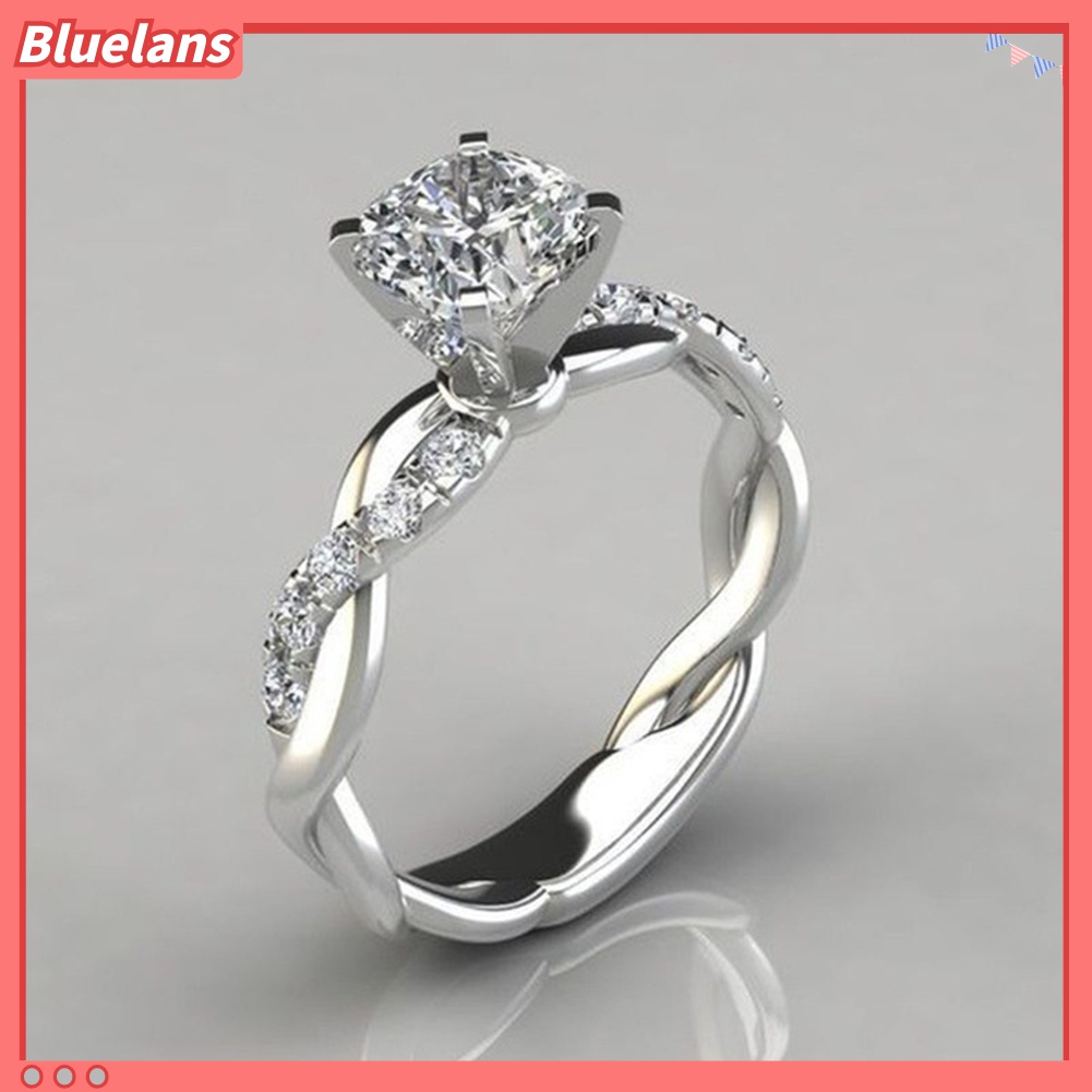 Nhẫn hợp kim đính đá xanh độc đáo cho nữ