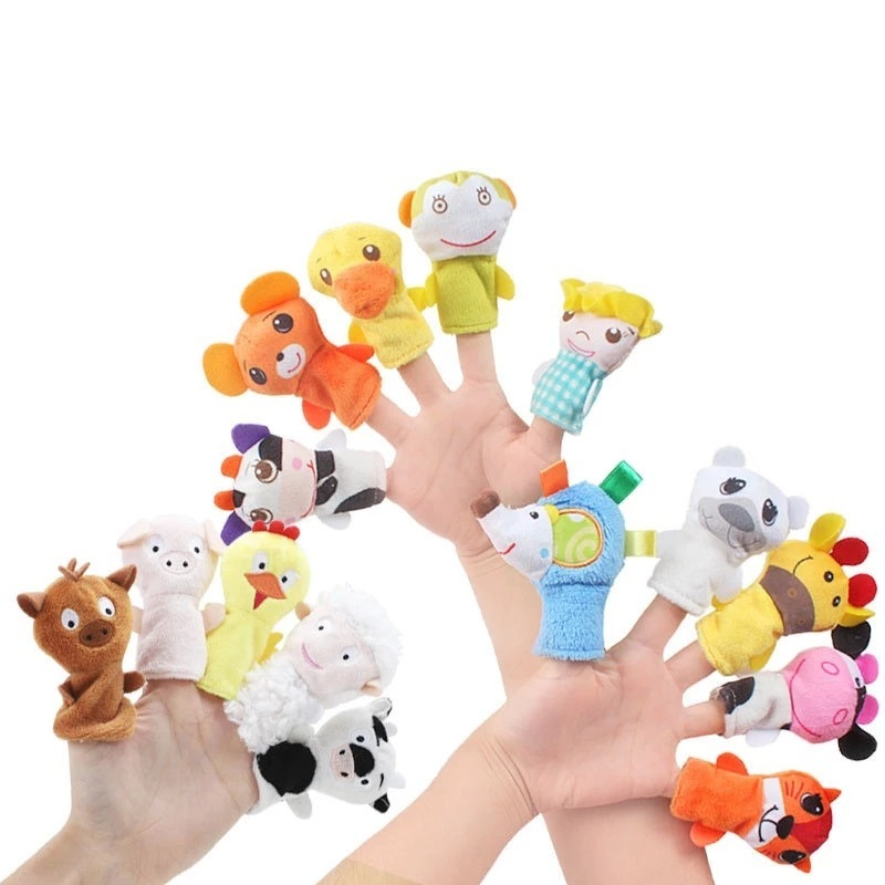 Set 10 con rối ngón tay hình động vật dễ thương cho bé