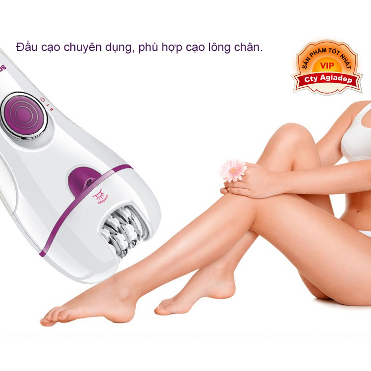 Máy wax dụng cụ waxing 3 đầu đa năng cạo lông chân, lông tay, lông nách, vùng bikini Sonax S8899 - Hàng xuất Châu Âu