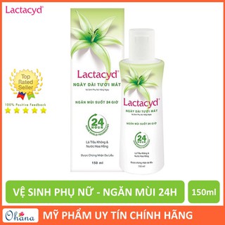 Dung Dịch Vệ Sinh Phụ Nữ Lactacyd Ngày Dài Tươi Mát, Ngăn Mùi Suốt 24h (150ml)