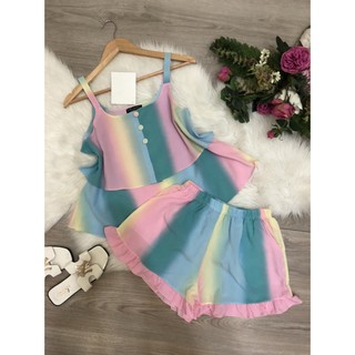 Đồ bộ 2 dây vải lụa mặc nhà