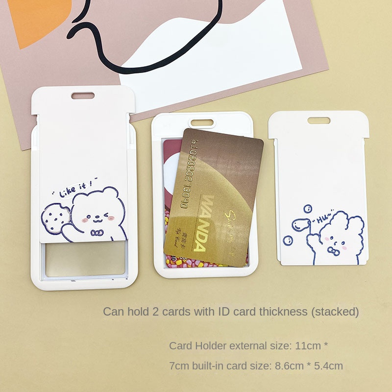 Dây Đeo Thẻ ID/Thẻ ID Họa Tiết Gấu Hoạt Hình Đơn Giản Xinh Xắn