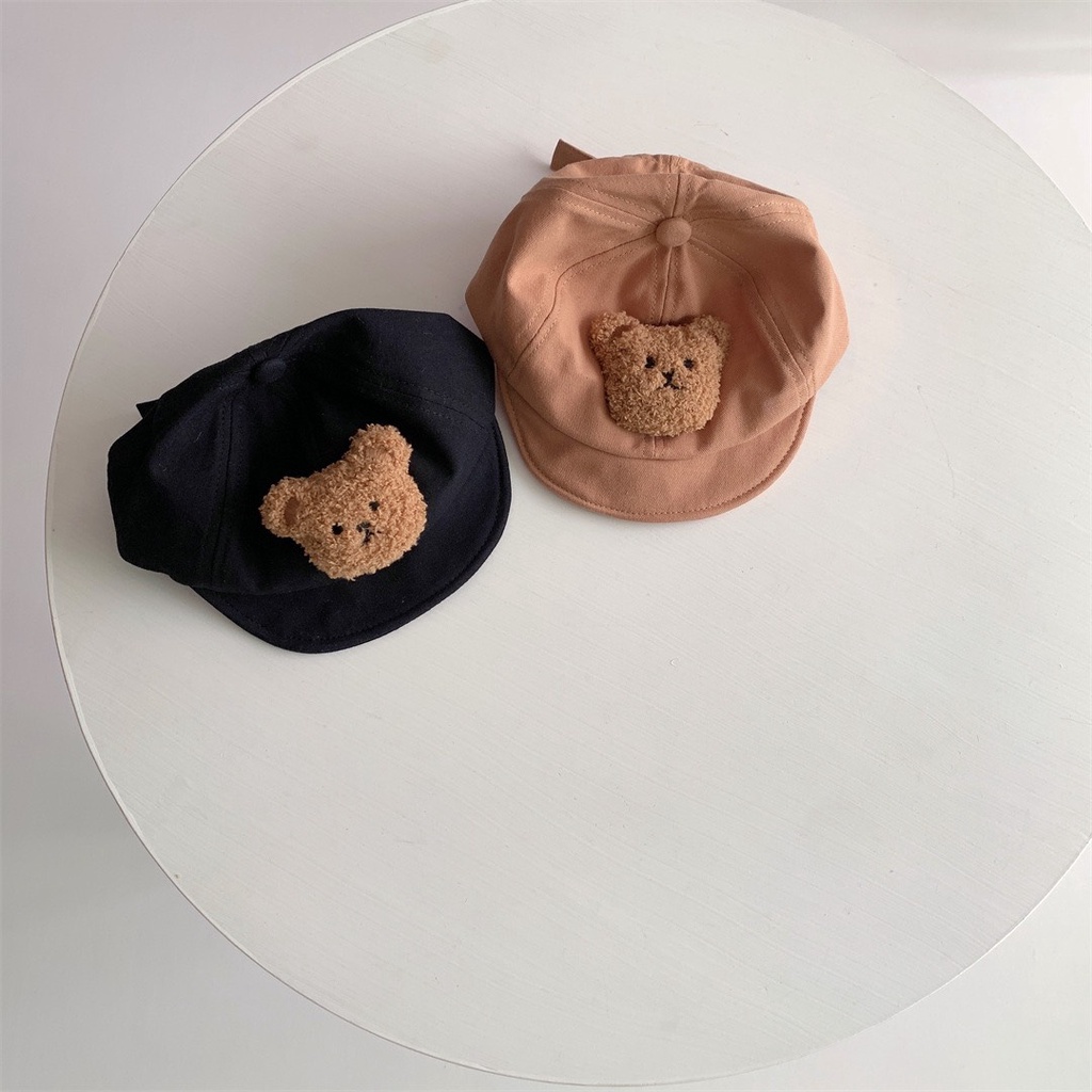Mũ lưỡi trai trẻ em hình gấu cute đáng yêu, hàng Qc chuẩn đẹp cho bé dưới 3t