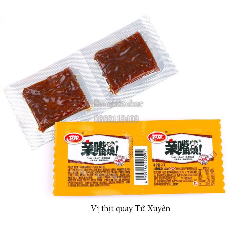 Hàng mới - COMBO 2 TĂM CAY VUÔNG KISS BURN-ĐỒ ĂN VẶT TRUNG QUỐC- 20g - Shop Quaduahau18