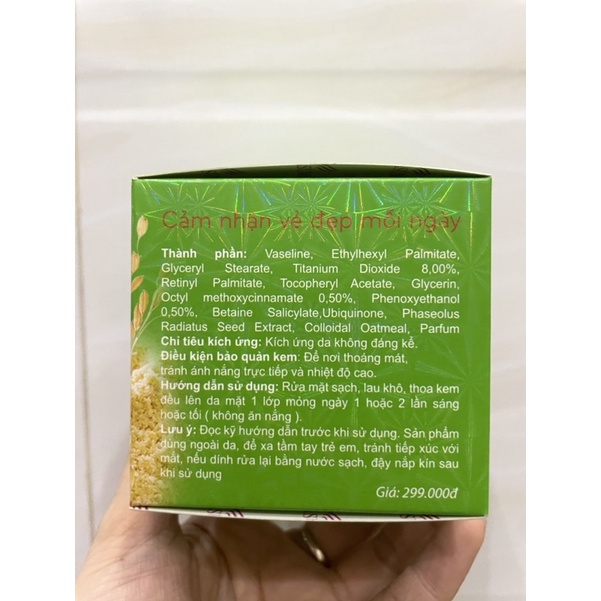 Kem Hasumi xanh lá giảm nhăn lão hoá 30gram