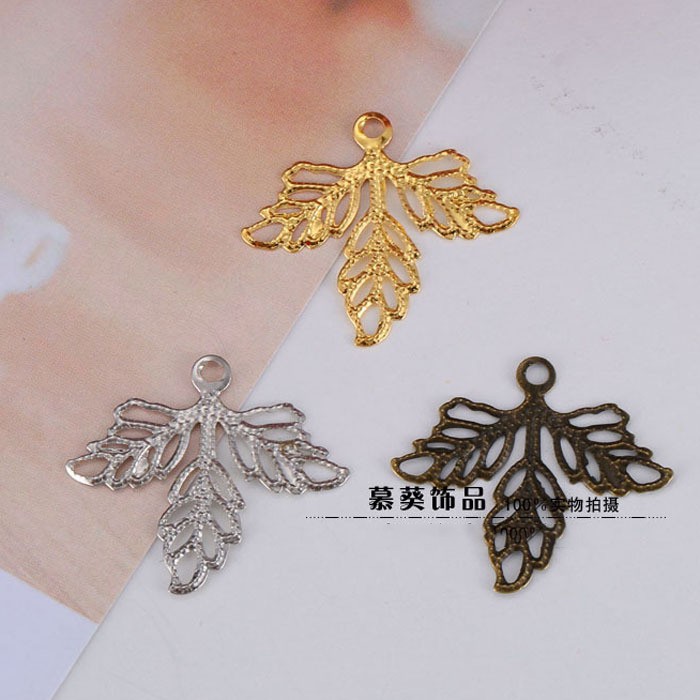 5 phiến 3 lá 25*23mm nguyên liệu làm trâm làm trang sức cổ trang