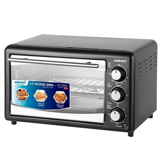 Lò Nướng Điện Đa Năng Asanzo 23 Lít, Công Suất 1200W Asanzo EV-23A1 Nướng Nhanh Thức Ăn( Hàng Chính Hãng Bảo Hành 12 Thá